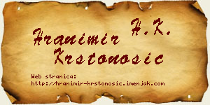 Hranimir Krstonošić vizit kartica